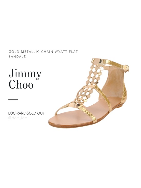 Jimmy Choo Shoes - 🎉HP🎉⚡️FLASH SALE⚡️ Sold Out Jimmy Choo Gold Metallic Wyatt Sandal